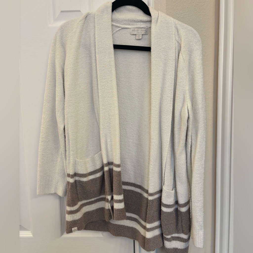 Barefoot Dreams Cozychic Lite White Cardigan